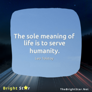Read more about the article The sole meaning of life is to serve humanity.