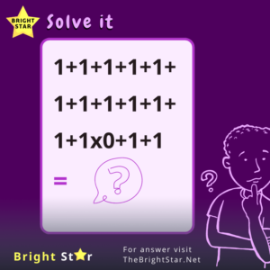 Read more about the article Solve it, 1+1+1+1+1+1+1+1+1+1+1+1×0+1+1= ?