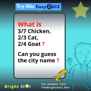 Read more about the article What is 3/7 Chicken, 2/3 Cat, 2/4 Goat? Can you guess the city name?